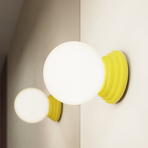 Sollux Lighting Wandlamp ZORI geel IP44 - 12x16x12cm