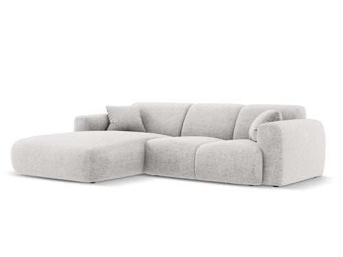 Cosmopolitan Design linker hoekbank Nolio 4-zits, chenille, lichtgrijs - 170x260x72cm