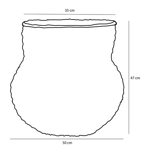 Mica Decorations Tacoma Opbergmand met Deksel - H47 x Ø50 cm - Jute - Geel