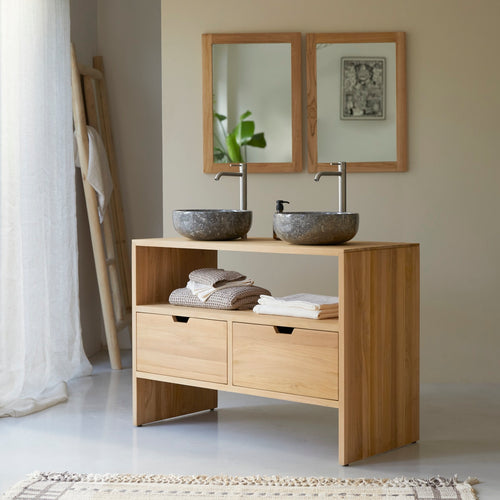 Tikamoon Massief teakhouten badmeubel 110 cm - Naturel