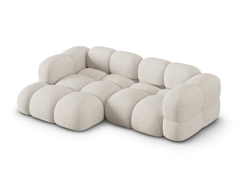 Cosmopolitan Design linker hoekbank Loretto 3-zits, structurele stof beige - 147x250x68cm