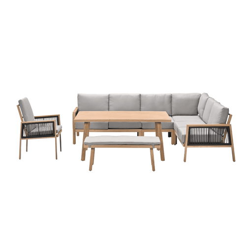 Garden Impressions lounge dining set San Capri teak look - 7-delig rechts - vtwonen shop