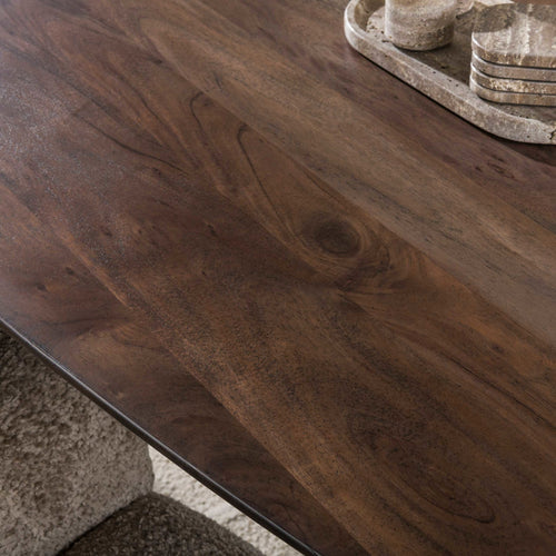 Giga Meubel Eettafel Arhus Solid - Deens Ovaal Bruin Hout - 215x105x77cm
