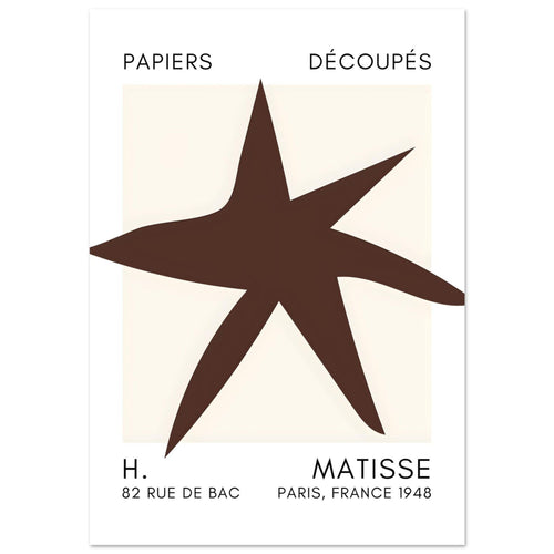 Artfulprints Poster Matisse – Star of the sea brown   - 70x100 cm - Bruin