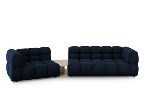 Cosmopolitan Design linker modulaire bank Sky 3-zits, flueel, koningsblauw - 148x353x70cm