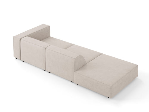 Cosmopolitan Design linker bank Arendal 4-zits, chenille met ribbeleffect, donkerbeige - 102x262x70cm