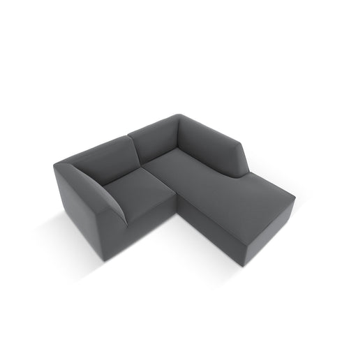 Cosmopolitan Design - Modulaire hoekbank rechts Siena 3-zits, imitatieleer donkergrijs - 180x186x69cm
