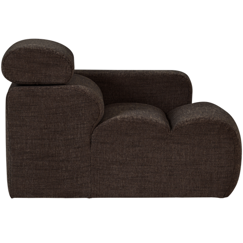 WOOOD 1-zits element bank arm rechts Novi - Polyester - Donkerbruin - 86x109x113