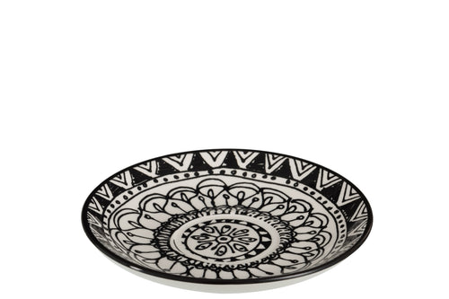 J-Line kopje + schoteltje Monochroom Boho - keramiek - zwart/wit - 4 stuks - vtwonen shop