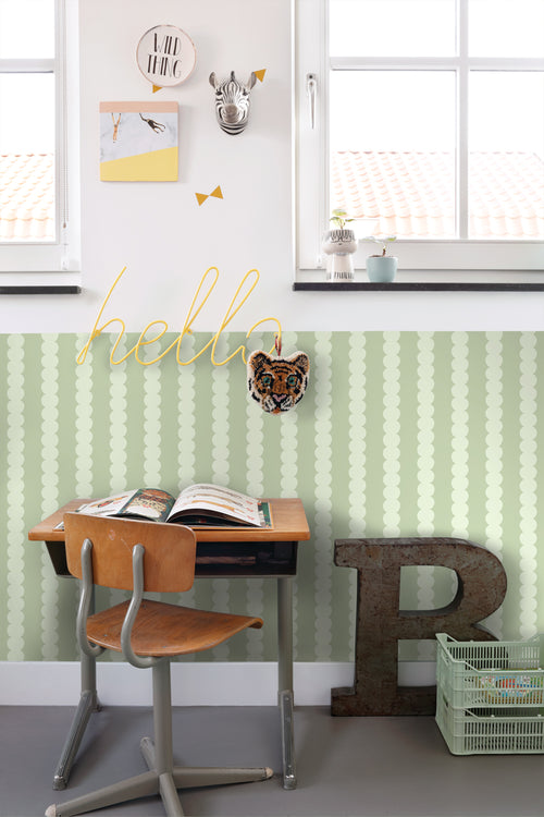 ESTAhome behang grafische print lichtgroen - 50 x 900 cm - 131744