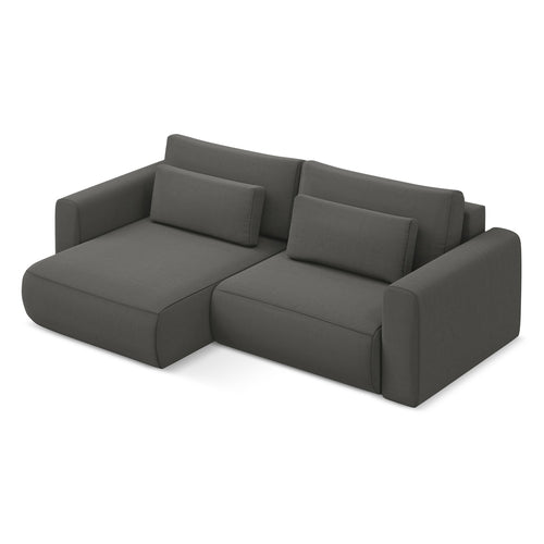 LaMiaSofa hoekbank links Perugia - velours - staal - 240x149x82