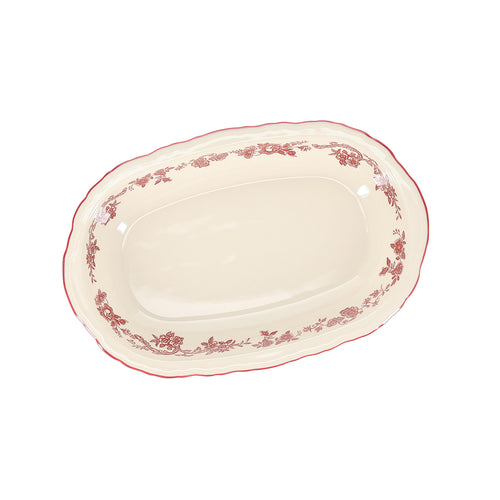 S|P Collection - Serveerschaal 31,5x21xH5,5cm ovaal burgundy Cyril