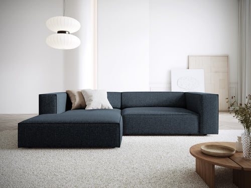 Cosmopolitan Design linker hoekbank Arendal 3-zits, chenille, koningsblauw - 166x224x70cm