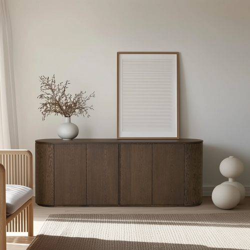 DÉJA Living Dressoir Laurel - Eikenhout - Donkerbruin - 215cm - vtwonen shop