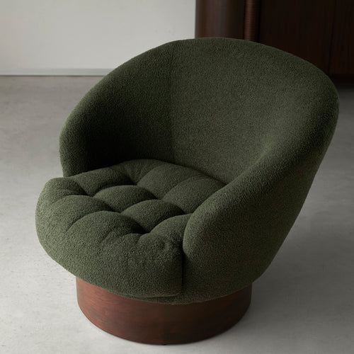 Tikamoon Draaibare fauteuil in mindi en groene stof - Donkergroen