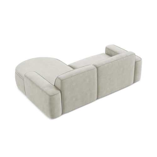 LaMiaSofa hoekbank rechts Melissa - chenille stof - parel - 224x166x70
