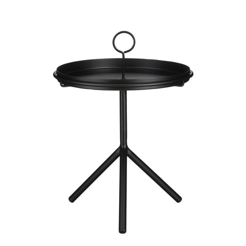 Mica Decorations Aston Dienbladtafel - H40 x Ø31 cm - Metaal - Zwart