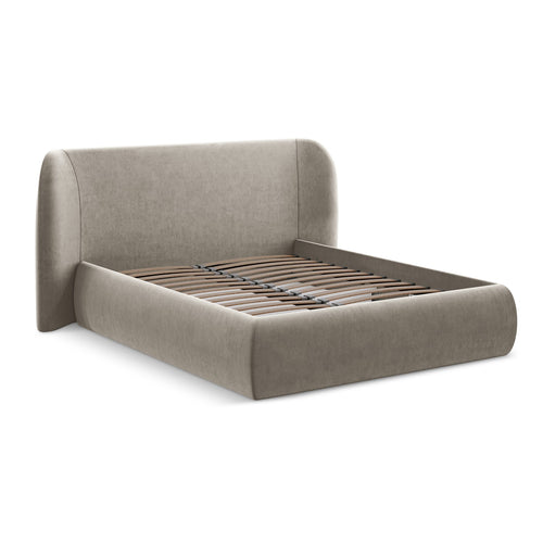 LaMiaSofa Bed met opbergruimte Trieste - velours - taupe - 230x215x110