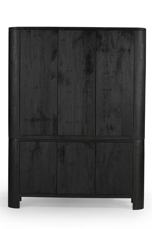 Giga Meubel Wandkast Tony - Mangohout - Zwart - 150x40x196cm - vtwonen shop