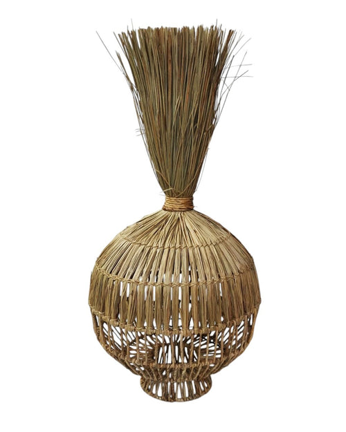 Furnilux Hanglamp van mendonggras  – Handgemaakt, Duurzaam & Sfeervol - Buik 36cm - Bodem - 15cm- Hoogte 75cm - vtwonen shop