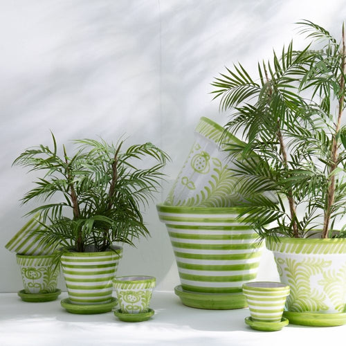 J-Line bloempot Granada Handmade + Painted - keramiek - groen - extra small - Ø 17 cm - vtwonen shop