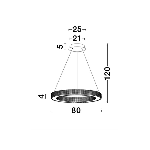 Merano Cincinnati Geïntegreerde LED Hanglamp Plafondlamp Antiek Goud Messing Aluminium LED 80W 4452Lm 3000K