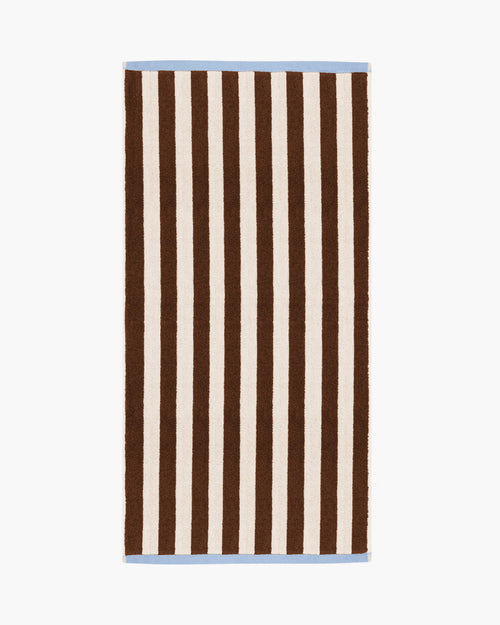 noo.ma Gobo handdoek Cocoa Brown - katoen, gestreept, 38 x 40 cm