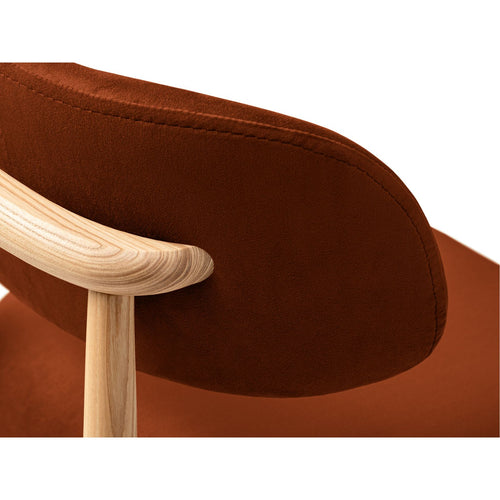 Set van 2 fluwelen stoelen Evan flueel kastanjebruin - 51x49.5x77cm
