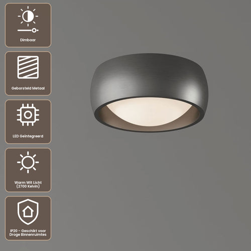 Artdelight Plafondlamp Montana - Staalgrijs