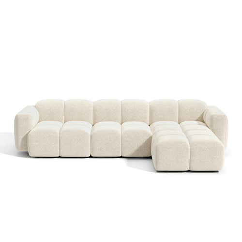 Premium Interiors - Modulaire bank MOSS - fluweel met structuur  258cm
