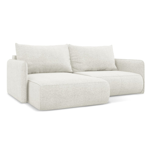 LaMiaSofa hoekbank links Palermo - chenille stof - wit - 207x148x86