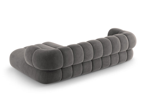 Cosmopolitan Design rechter hoekbank Koge 5-zits, flueel grijs - 165x270x70cm