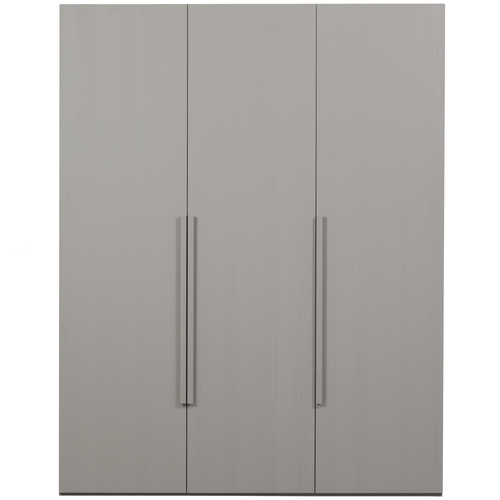 WOOOD kledingkast 3-deurs greep lang Rens - Noten/Grijs - 210x165x58 - vtwonen shop