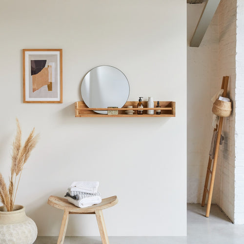 Tikamoon Badkamerwandrek van massief teakhout 100 cm - Naturel - vtwonen shop