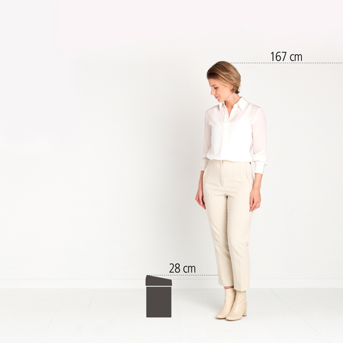 Brabantia Touch Bin afvalemmer, 3 liter, kunststof binnenemmer - Brilliant Steel