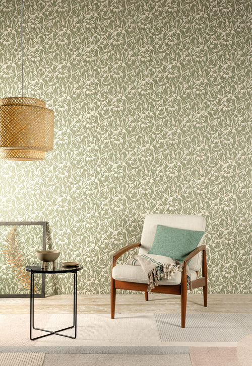 Masureel behang bladeren groen - 53 cm x 10.05 m - 632016 - vtwonen shop