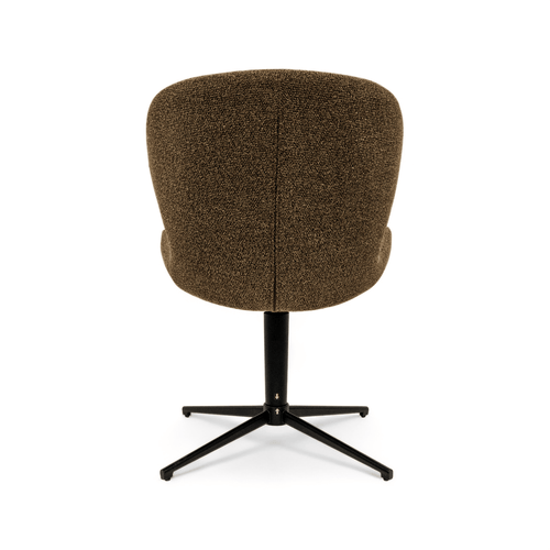 Furnhouse eetkamerstoel Nicklas - Donkerbruin - Stof (Bouclé) - Set van 6