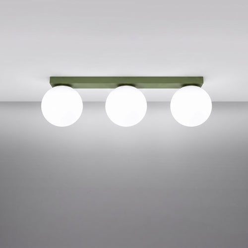 Sollux Lighting Plafondlamp YOLI 3 olijfgroen - 50x12x14,5cm