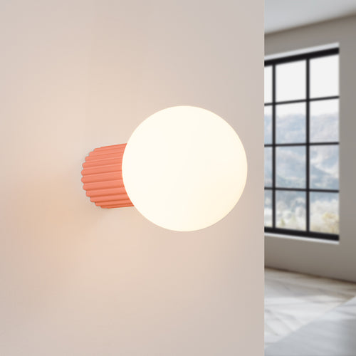 Sollux Lighting Wandlamp HALO perzik IP44 - 12x17x12cm