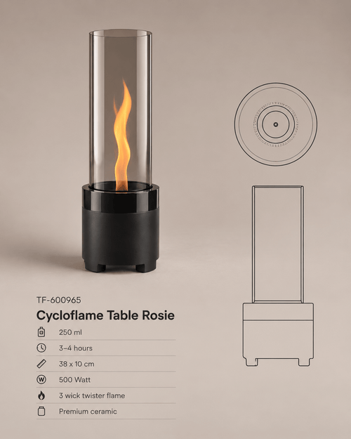 Tenderflame Cycloflame Table Rosie - ceramic - black