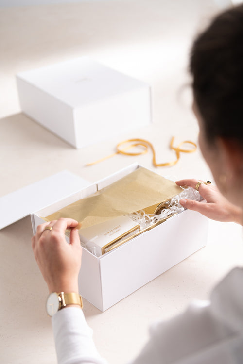 J-Line geschenkdoos - papier - wit - large