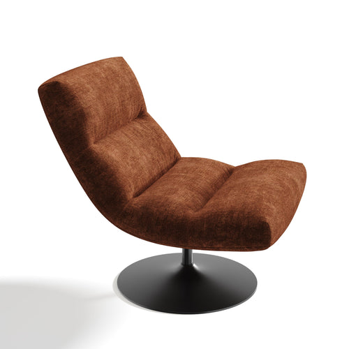 Premium Interiors - Draaistoel ROMA - velours met structuur terracotta 77cm