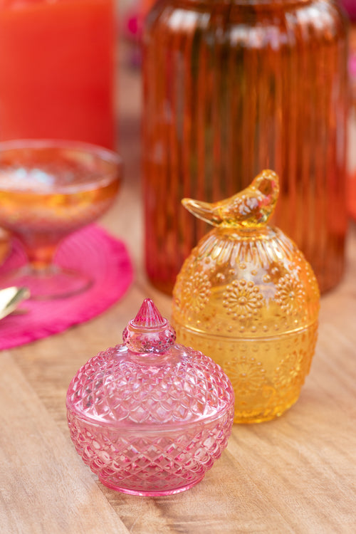 J-Line voorraadpot Ovaal - glas - mix - set van 3