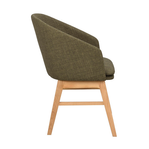 Rowico Home Windham Eetkamerstoel Groen - Naturel Eiken - Set Van 2