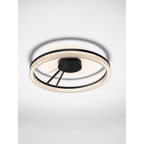Nova Luce LONELA Geïntegreerde LED-plafondlamp, halfverzonken, zandkleurig zwart, Triac dimbaar, 28W, 1680lm, 3000K