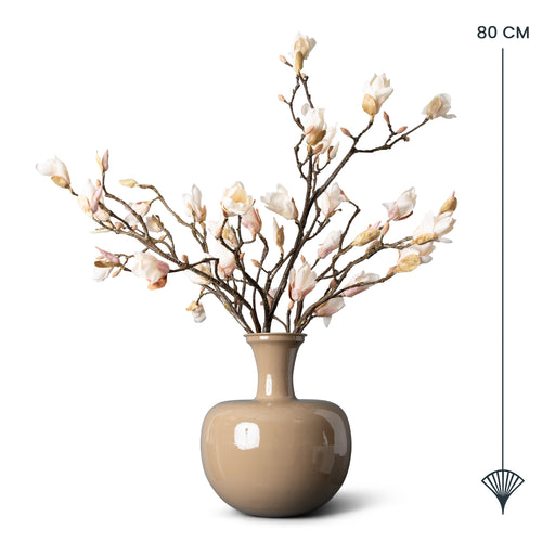 Madame Fleurie zijden boeket Magnolia Magnifique - Cosy vibes  - met vaas - vtwonen shop