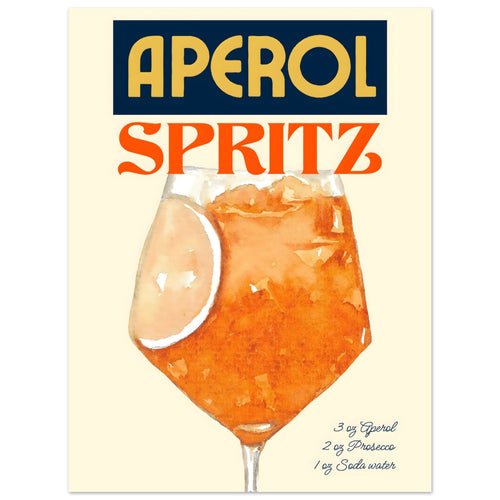 Artfulprints Poster Aperol Spritz - Original   - 30x40 cm - Oranje