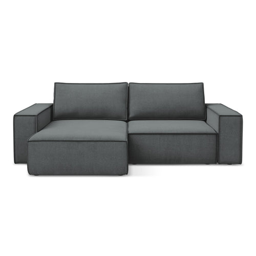 LaMiaSofa hoekbank links Livorno - textuurstof - grijs - 257x148x82