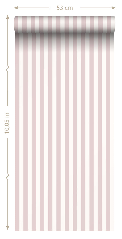 ESTAhome behang strepen lichtpaars en wit - 53 cm x 10.05 m - 130952
