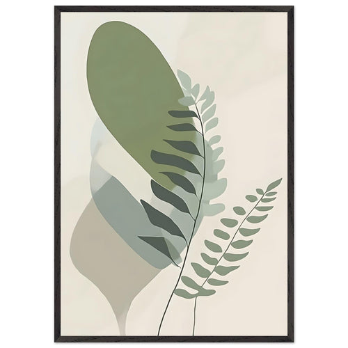 Artfulprints Poster met Lijst Boho – Overlapping nature   - 70x100 cm - Groen